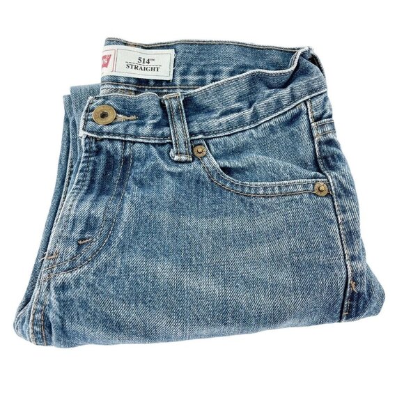Levis Youth Boys 514 Straight Regular Jeans Blue Denim 10R 24x25 cotton kids - Picture 3 of 11